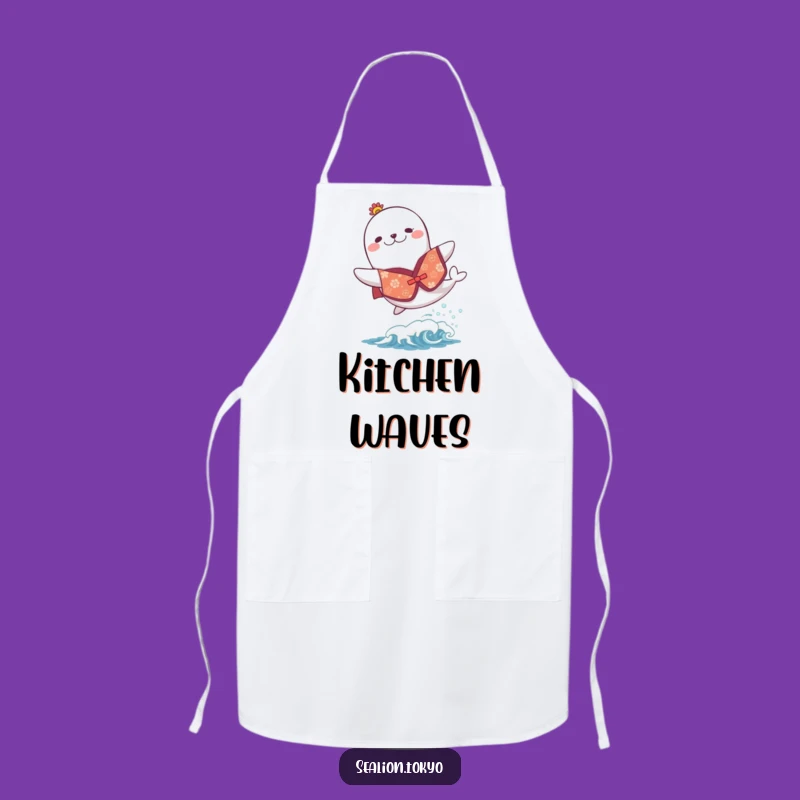 Funny Sea Lion Festive Kimono Apron: Cook with Joy and Playful Energy