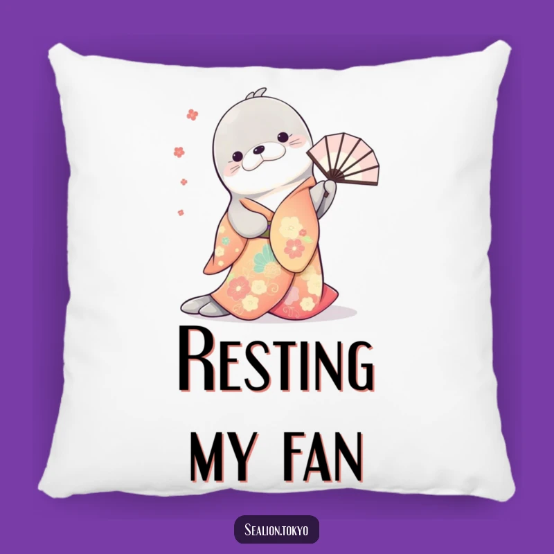 Funny Sea Lion Kimono Pillow: Elegant Comfort with a Stylish Bow