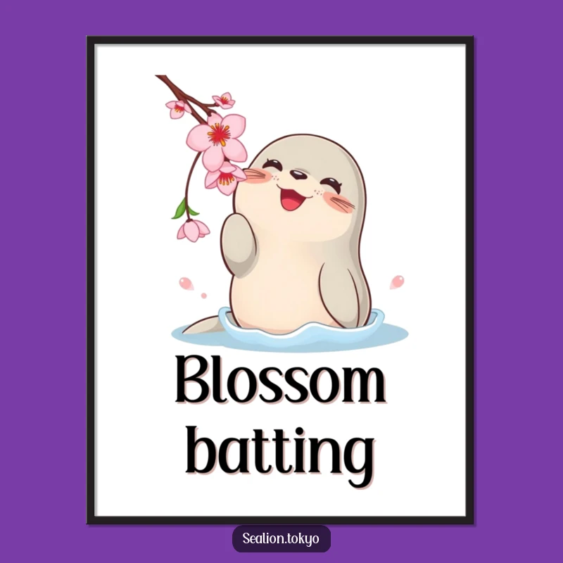 Funny Sea Lion Blossom Digital Print: Instant Joy for Your Digital Walls