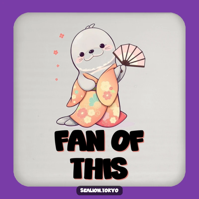 Funny Sea Lion Kimono Coaster Set: Protect Surfaces with Elegant Humor