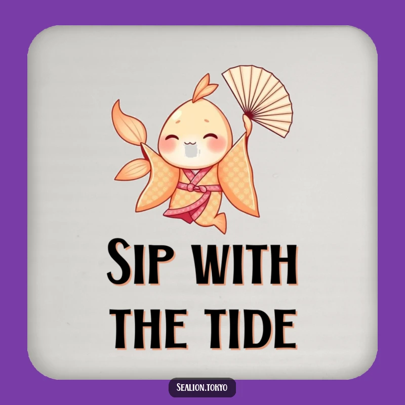 Funny Seafish Kimono Coaster - Whimsical Protection & Hilarious Gift