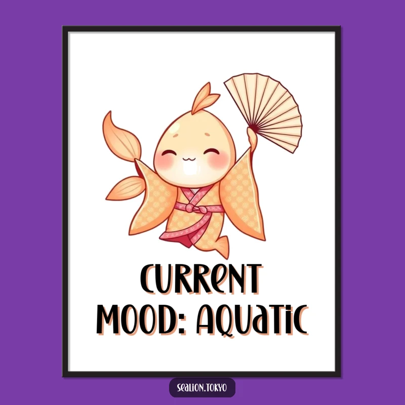 Funny Seafish Kimono Poster - Whimsical Wall Art & Hilarious Gift