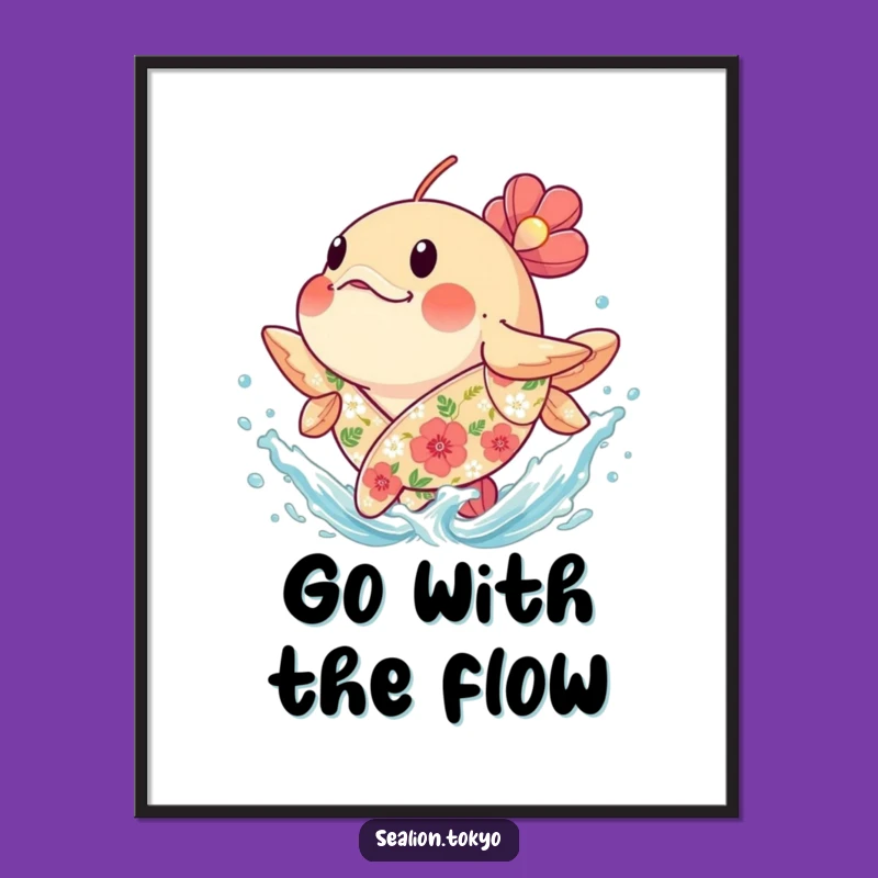 Funny Splashing Fish Poster - Joyful & Hilarious Water Art