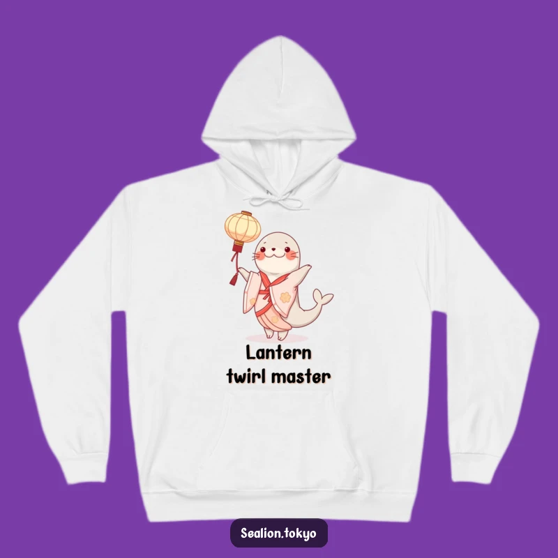Funny Sealion Kimono Hoodie: Cozy Dancer with Lantern, Warm Gift!