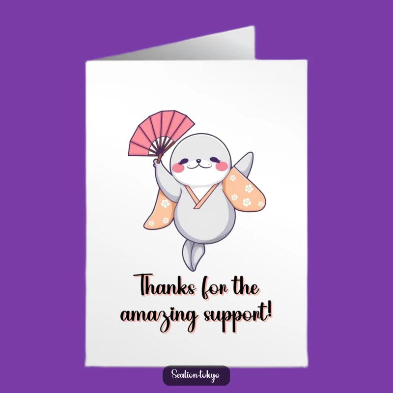 Free Printable Sealion Leaping Thank You Card: Expressive Gratitude Gift