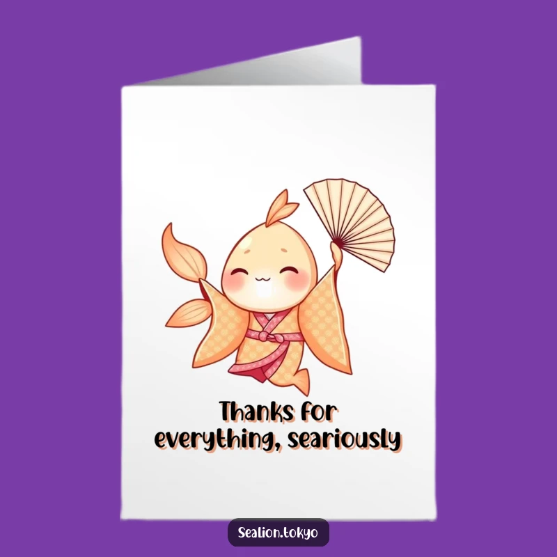 Free Printable Thank You Card: Seafish Kimono Dancer Downloadable Gift
