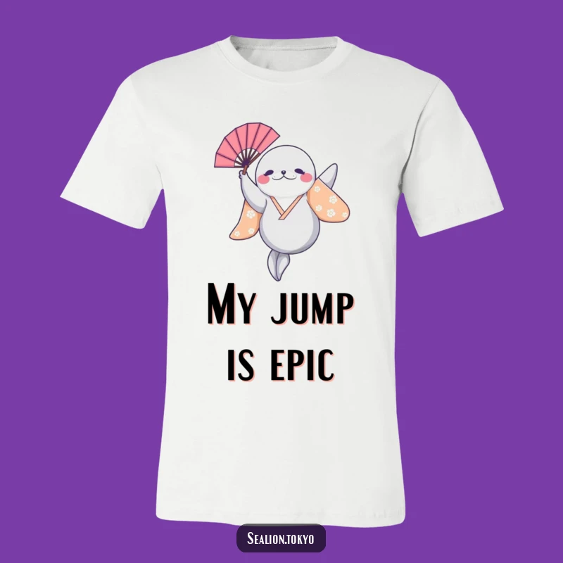 Funny Sealion Leaping T-Shirt: Dynamic Animal Tee, Hilarious Gift Idea!